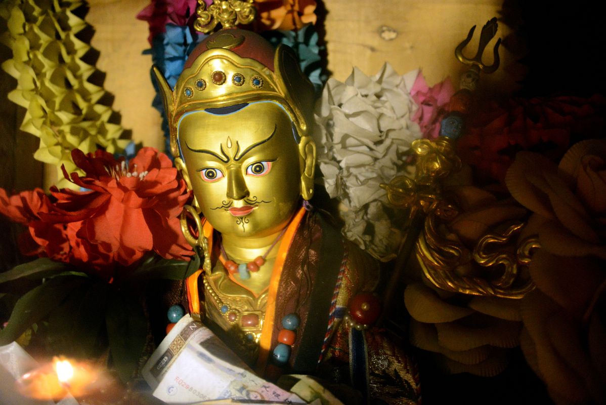 24 Statue Of Padmasambhava In The Glass Case In The Cave At Rong Pu Monastery Between Rongbuk And Mount Everest North Face Base Camp In Tibet